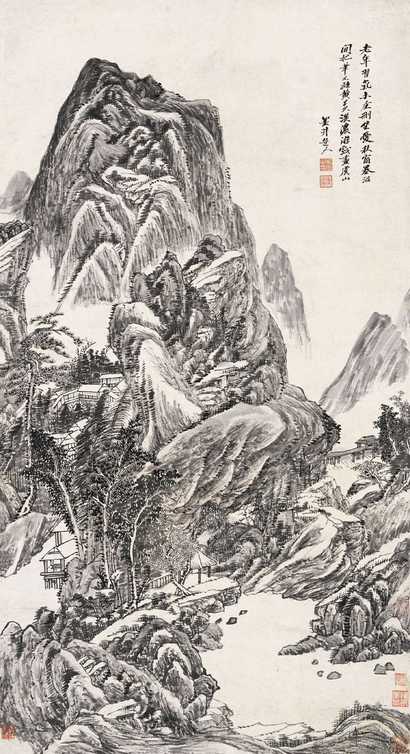 吴历 虞山图 立轴